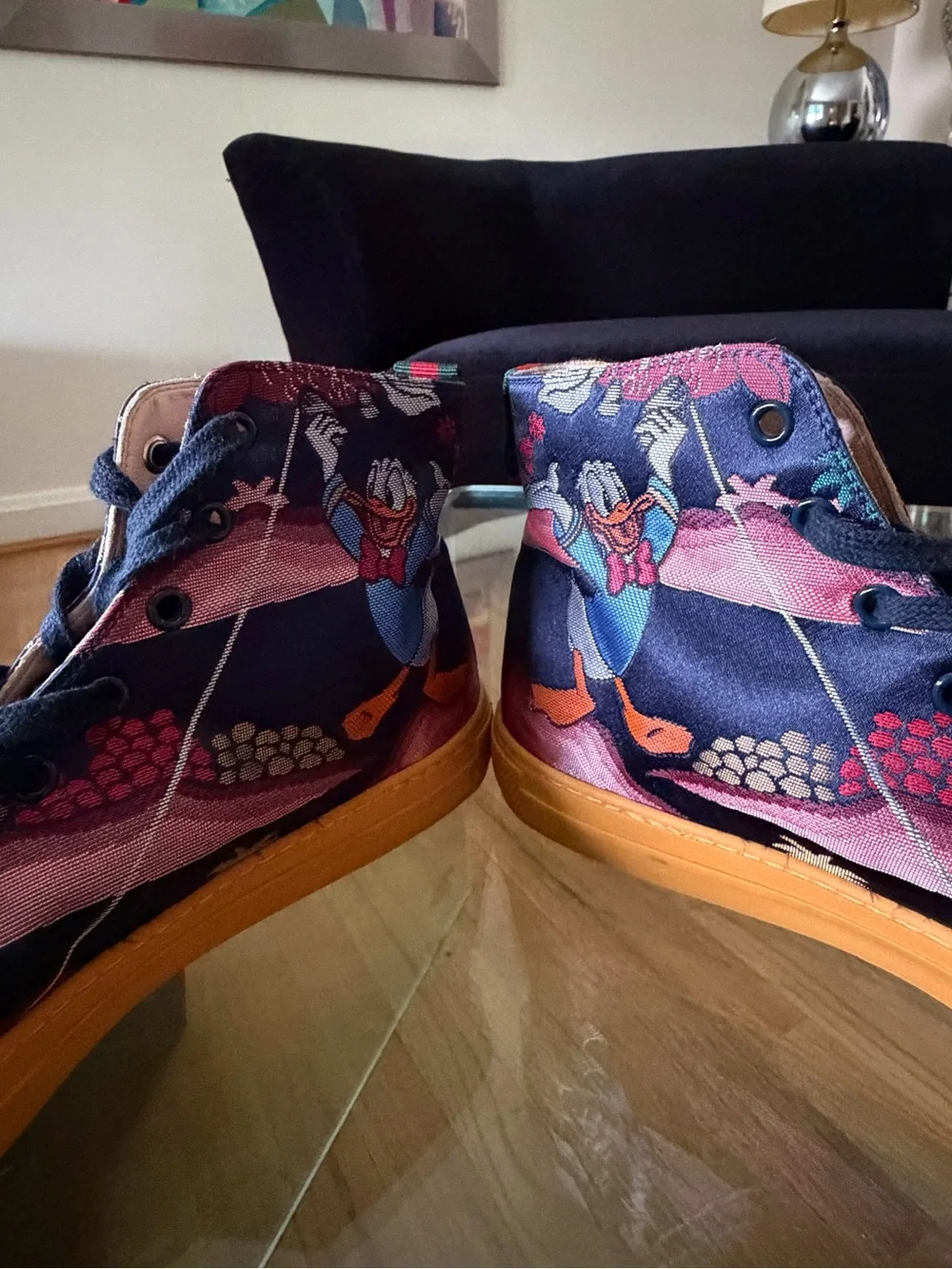 Gucci X Disney  High-Top Sneakers with Yellow Gum Sole